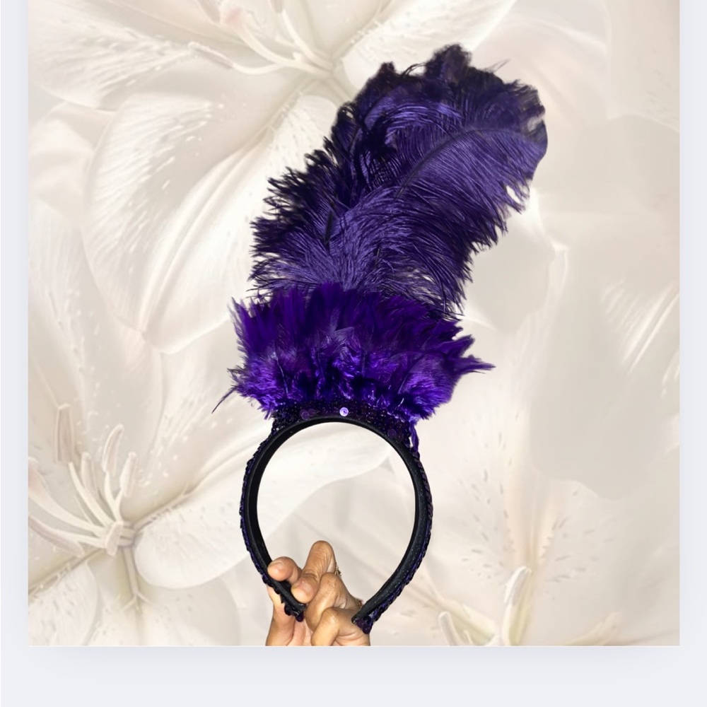 Purple Feathered Headband